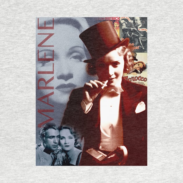 Marlene Dietrich Collage Portrait 1 by Dez53